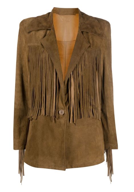 Brown fringe-detailing jacket - women SALVATORE SANTORO | 44002DCML