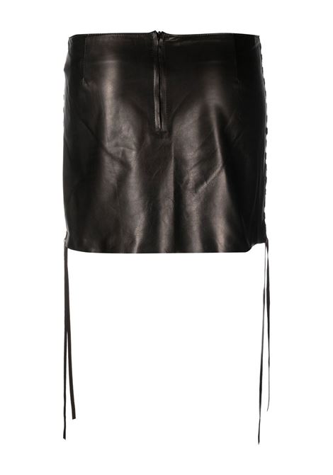 Black drawstring mini skirt - women SALVATORE SANTORO | 44041DBLK