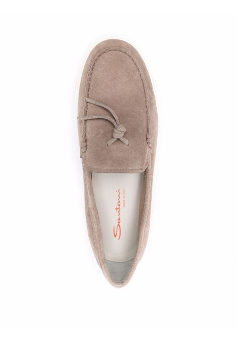 Beige tassel-embellished platform loafers - men SANTONI | MBCD21439BARCEGCE82