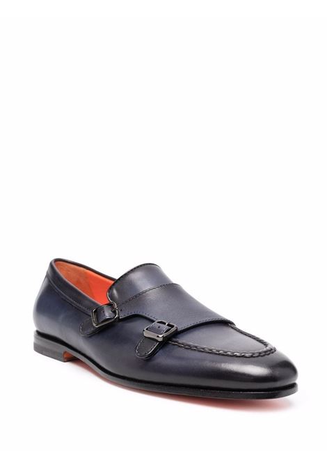 Black side buckle-fastening loafers - men SANTONI | MCNC18003SA4BSLFU60