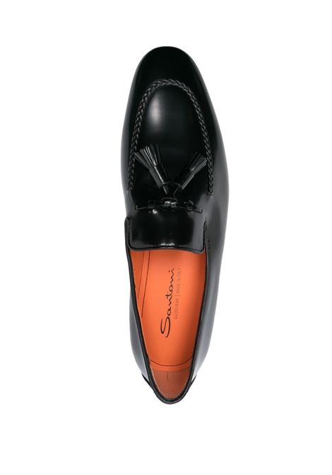 Black tassel-detail loafers - men SANTONI | MCNC18458SA4BPOHN01