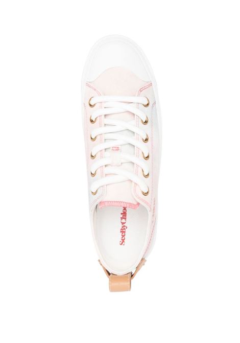 Pink low-top lace-up sneakers - women SEE BY CHLOÉ | SB38241D342