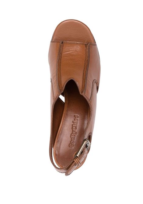 Sandali con cinturino posteriore 95mm in marrone - donna SEE BY CHLOÉ | SB40032A506