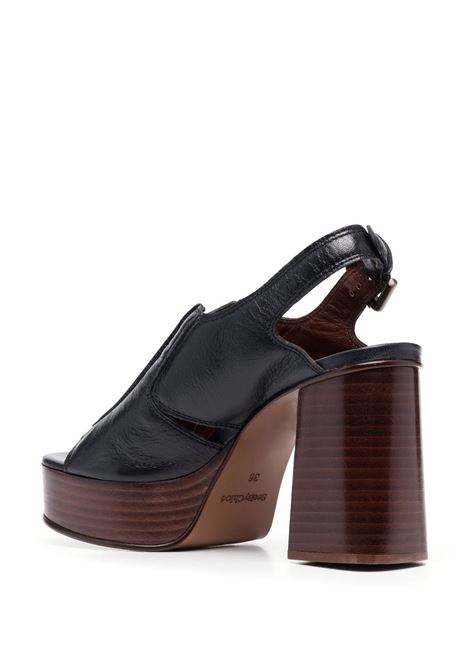 Black 100mm wooden heeled sandals - women SEE BY CHLOÉ | SB40032A999