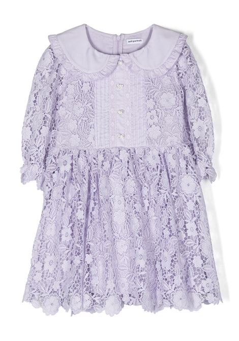 Lilac lace-design dress - kids SELF-PORTRAIT kids | RS23719SL