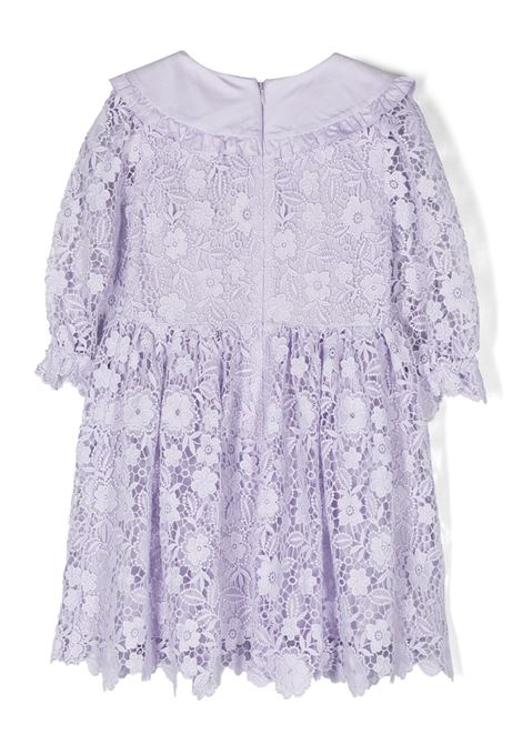 Lilac lace-design dress - kids SELF-PORTRAIT kids | RS23719SL