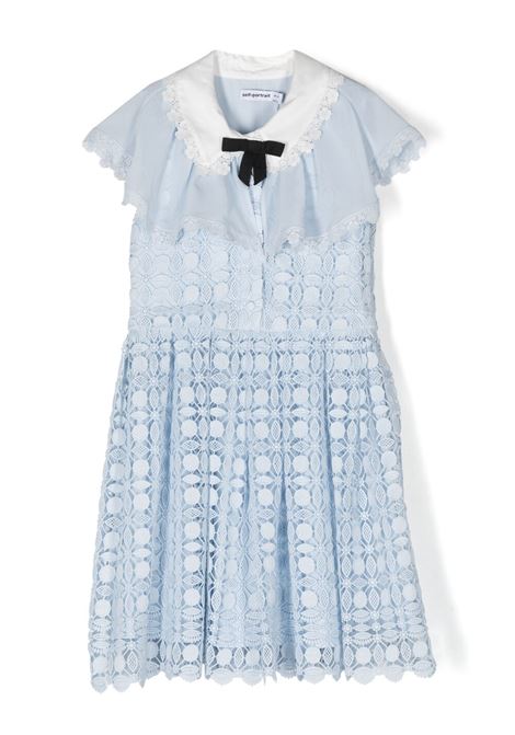 Light blue lace-design dress - kids SELF-PORTRAIT kids | RS23736SBL