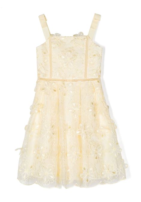 Yellow embroidered dress - kids SELF-PORTRAIT kids | RS23738SY