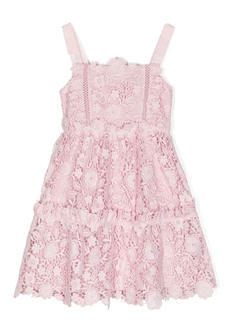 Light pink lace-detail dress - kids SELF-PORTRAIT kids | RS23739SP