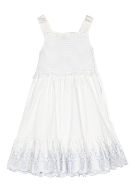 White embroidered dress - women SELF-PORTRAIT kids | RS23741MW