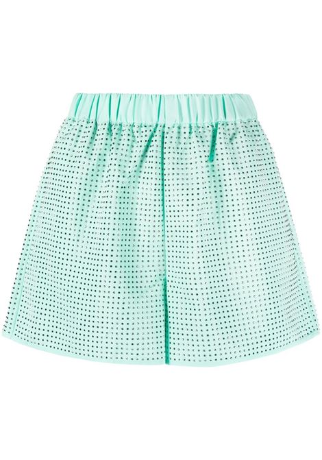 Shorts con strass in verde menta - donna SELF-PORTRAIT | RS23107PM