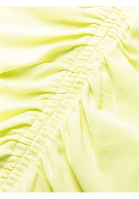 Lime green  off-shoulder draped midi dress - women SELF-PORTRAIT | SS23002MGN