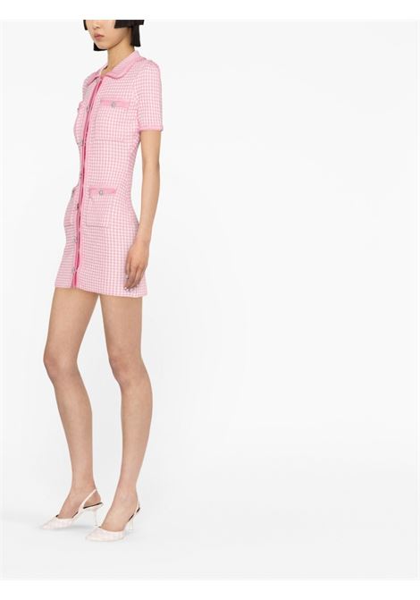 Pink short-sleeved tweed minidress - women SELF-PORTRAIT | SS23041SPK