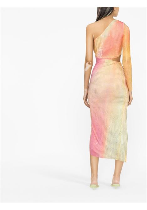 Multicolored rhinestone-embellished one-shoulder dress - women SELF-PORTRAIT | SS23132MMU