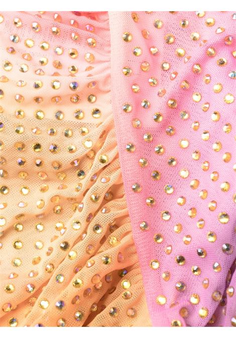 Multicolored rhinestone-embellished one-shoulder dress - women SELF-PORTRAIT | SS23132MMU