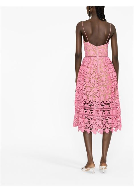Pink Azalea lace midi dress - women SELF-PORTRAIT | SS23171MPK