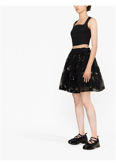 Black sequin-embellished tulle mini skirt - women SIMONE ROCHA | 3092S0035BK