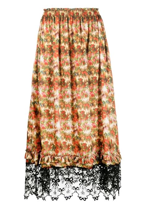 Yellow high-waisted lace-hem skirt - women SIMONE ROCHA | 30931007MD
