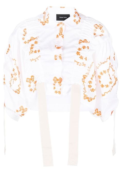 White Bow Wreath adjustable cropped blouse - women SIMONE ROCHA | 51381014CW