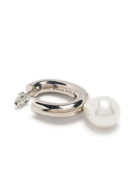 Silver pearl hoop earrings - women SIMONE ROCHA | ERG3200904SP