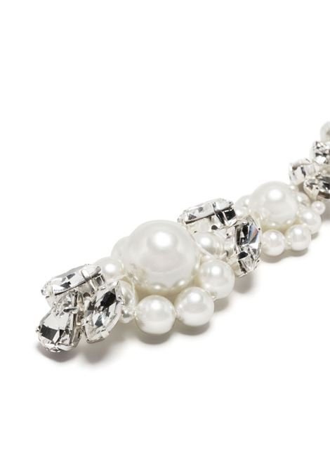 Silver and white crystal-embellished long earrings - women SIMONE ROCHA | ERG3350906PC