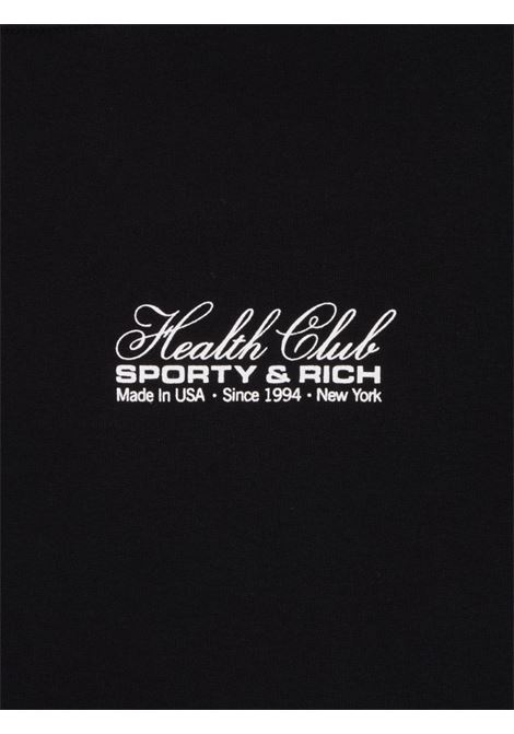 Black crew neck sweatshirt - unisex SPORTY & RICH | CR832BK