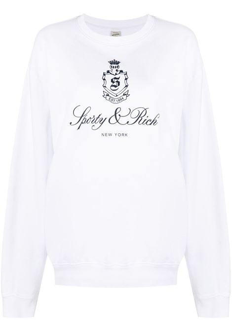 White logo-print drop-shoulder sweatshirt - unisex SPORTY & RICH | CR853WH