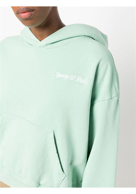 Mint green logo-embroidered sweatshirt - unisex SPORTY & RICH | HC861JD