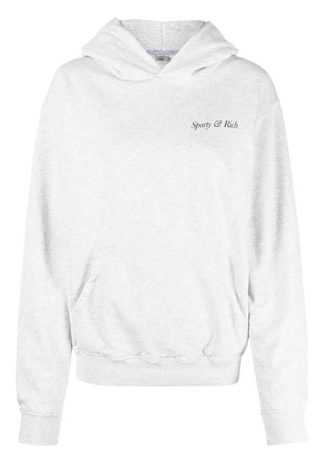 Grey slogan-print m?lange-effect sweatshirt - unisex SPORTY & RICH | HO861HG