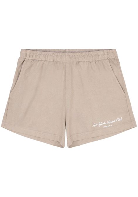 Grey logo-print elasticated-waistband shorts - women SPORTY & RICH | SH833EL