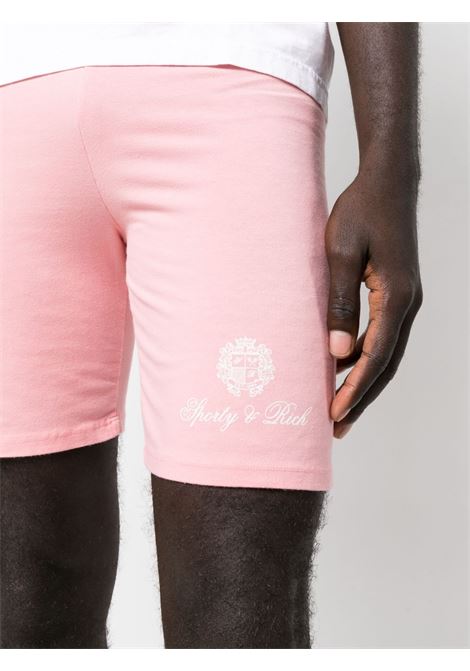 Pink logo-print cycling shorts - women SPORTY & RICH | SH842RO