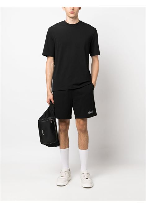 Pantaloncini sportivi con ricamo in nero -  uomo SPORTY & RICH | SH853BK