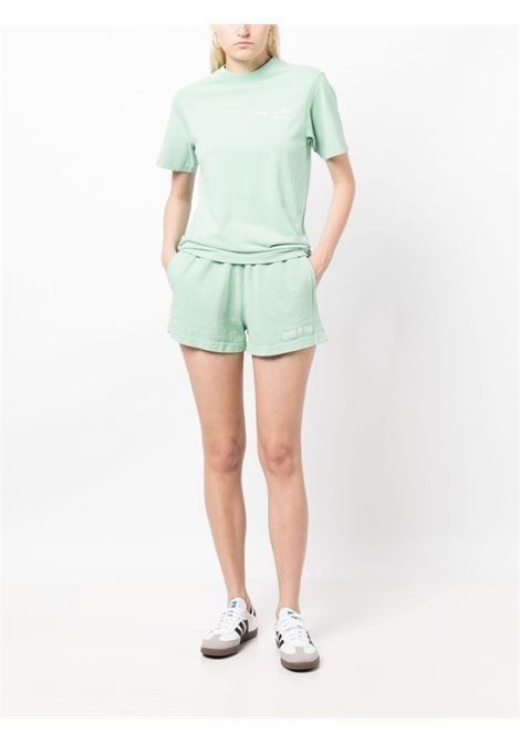 Mint green logo-embroidered shorts - women SPORTY & RICH | SH862JD
