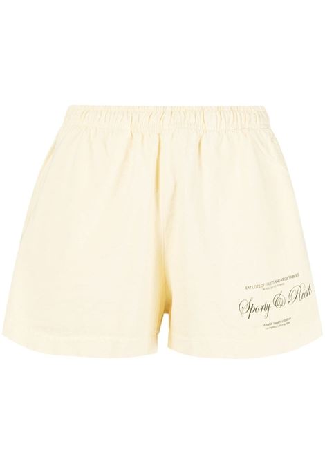 Yellow logo-embroidered shorts - women SPORTY & RICH | SH864AL