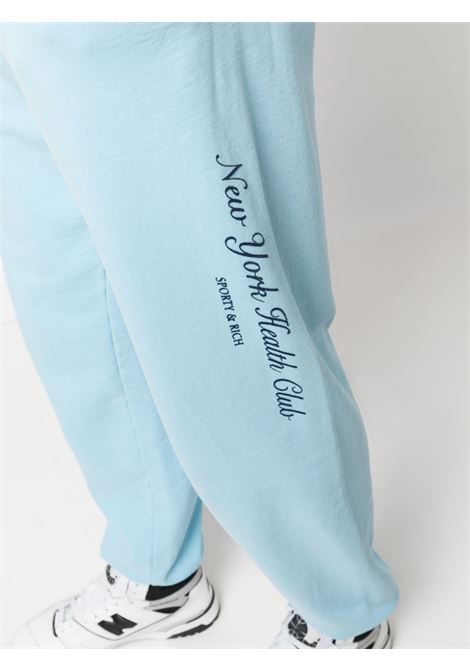 Pantaloni sportivi con stampa logo in blu - unisex SPORTY & RICH | SW843HO