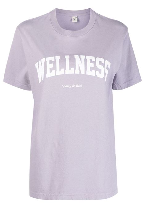T-shirt con stampa Wellness in lilla - unisex SPORTY & RICH | TS835LI