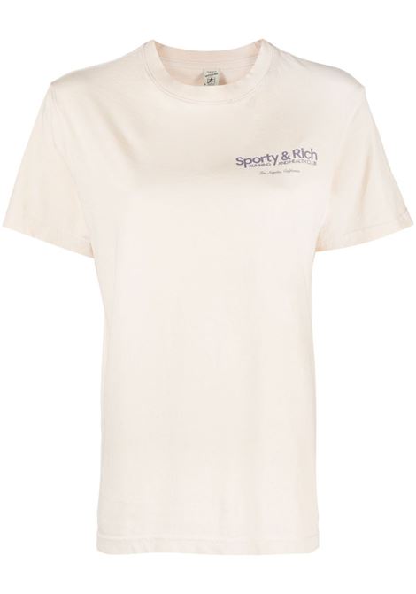 White and liliac graphic-print T-shirt - unisex SPORTY & RICH | TS854CR