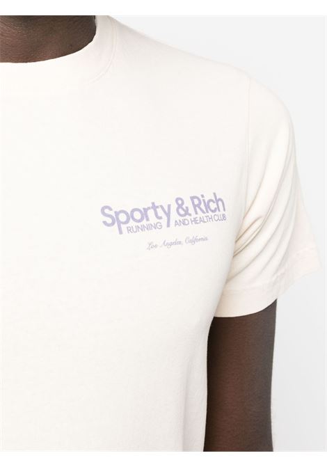 T-shirt con stampa grafica in bianco e lilla - unisex SPORTY & RICH | TS854CR