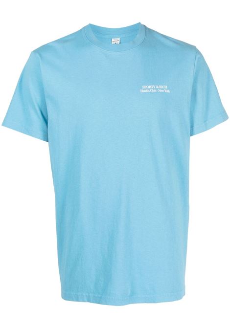 Light blue slogan-print T-shirt - unisex SPORTY & RICH | TS862AT