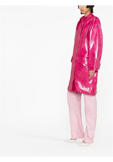 Pink polished-finish single-breasted coat - women  STAND STUDIO | 61803887023110