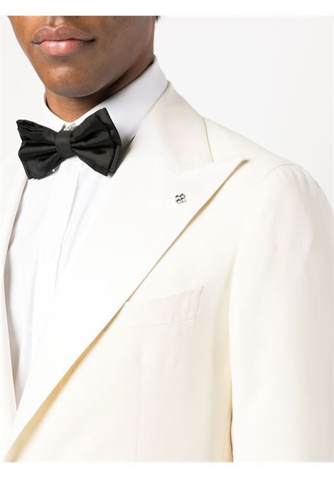 White logo-plaque single-breasted blazer - men TAGLIATORE | KPL15A120142X1268