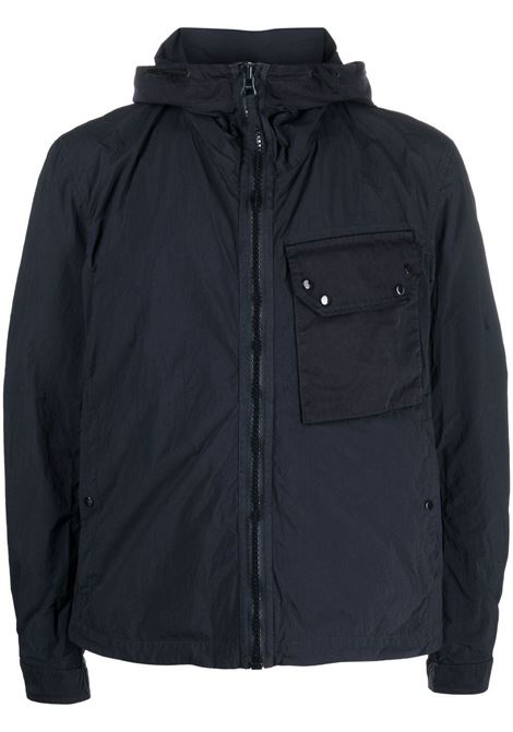 Blue zipped-up chest-pocket jacket - men  TEN C | 23CTCUC04049888