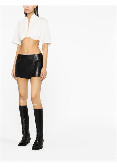 Black wrap-design mini skirt - women THE ANDAMANE | T130303CTNP152999