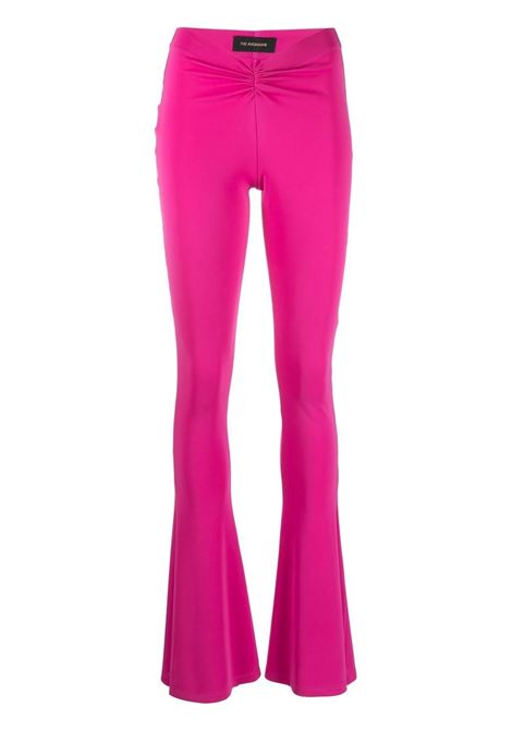 Pink ruched-detail flared trousers - women THE ANDAMANE | T130408BTJP073702