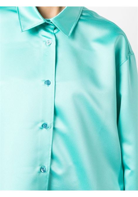 Green Oversized satin shirt - women THE ANDAMANE | T130902ATNP173542