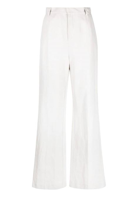 Pantaloni a palazzo con pieghe in bianco - donna THE ANDAMANE | TM130401ATNC136WHT