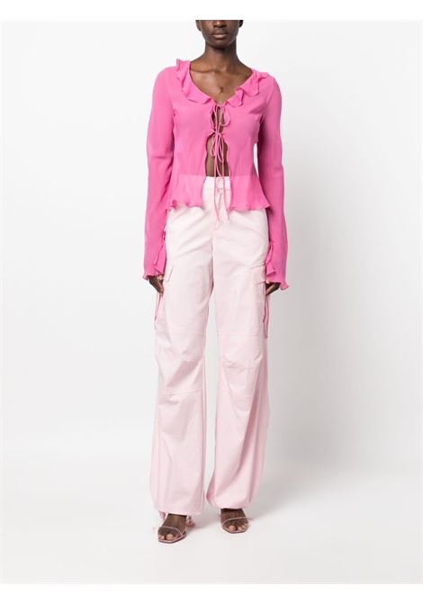 Pink ruffle-detail blouse - women THE ANDAMANE | TM130911ATNS041PNK