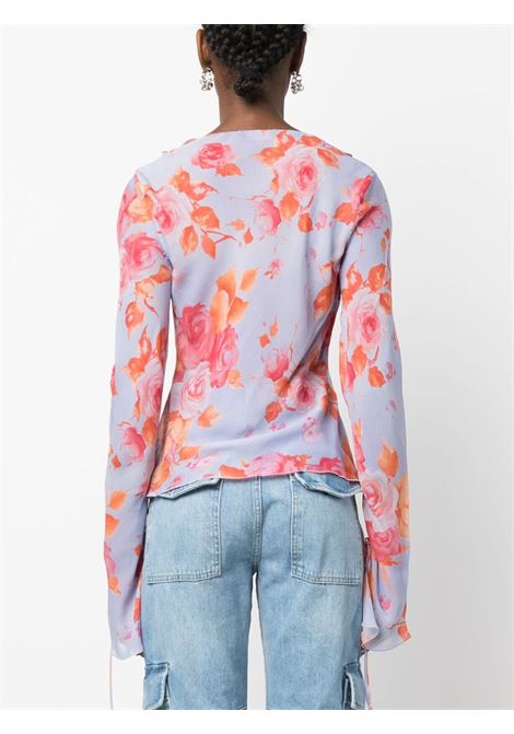 Multicolour floral-print ruffle blouse - women THE ANDAMANE | TM130911BTNV105FLRL