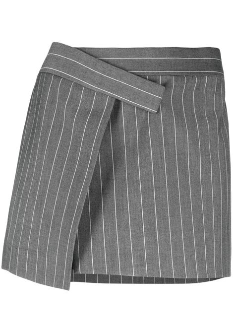 White and grey pinstripe wrap miniskirt - women THE ATTICO | 231WCS103E067427