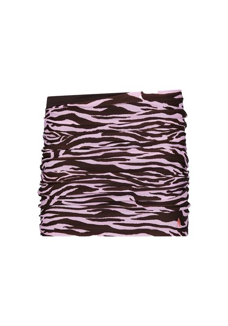 Brown and pink zebra-print pencil midi skirt - women THE ATTICO | 233WBB09PA14463
